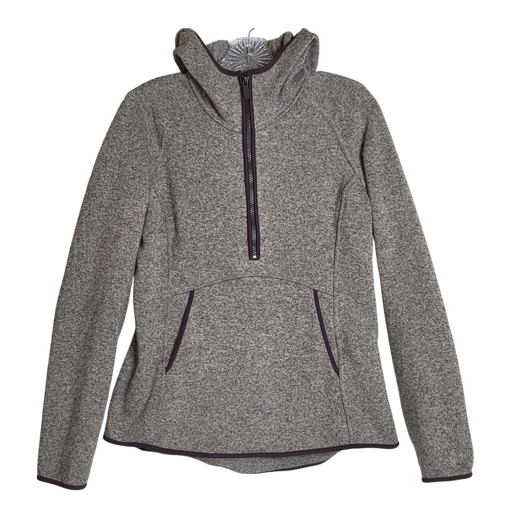 Lululemon Fleece & Thank You Half Zip Pullover Hoodie Heathered‎ Plum Womens 8